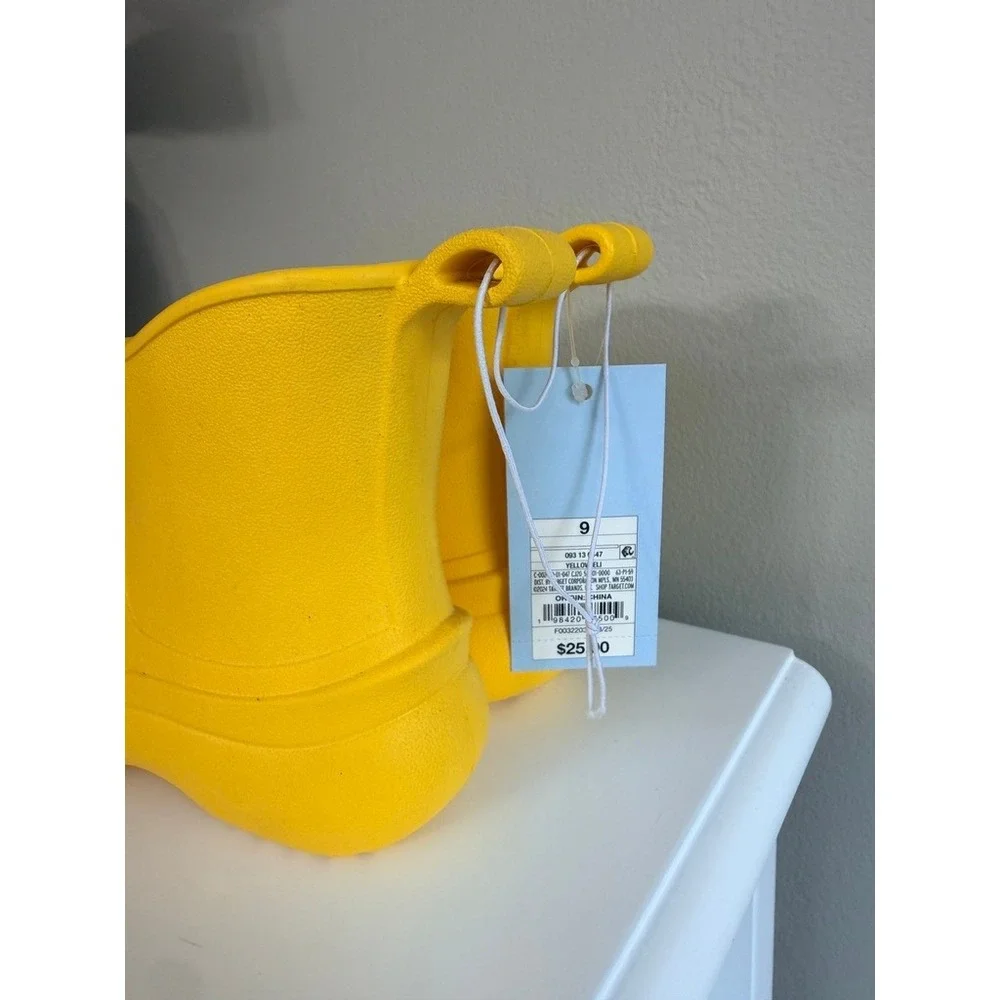 Cat & Jack Eli Rain Boots Kids Size 12 Yellow Waterproof Slip On NWT